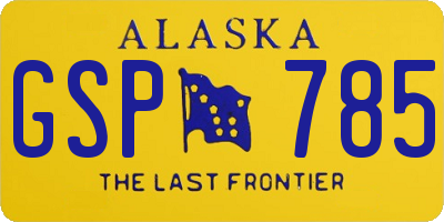 AK license plate GSP785