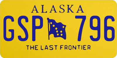 AK license plate GSP796