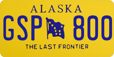 AK license plate GSP800