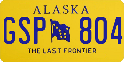 AK license plate GSP804