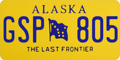 AK license plate GSP805
