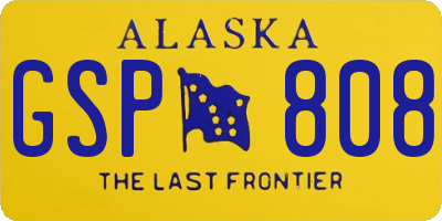 AK license plate GSP808