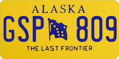 AK license plate GSP809