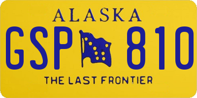 AK license plate GSP810