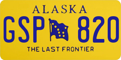 AK license plate GSP820