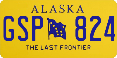 AK license plate GSP824