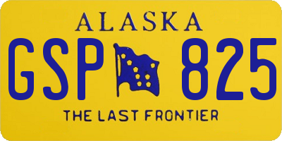 AK license plate GSP825