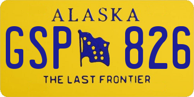 AK license plate GSP826