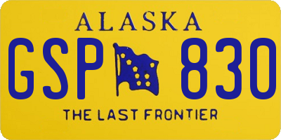 AK license plate GSP830