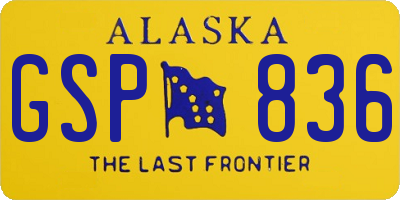 AK license plate GSP836