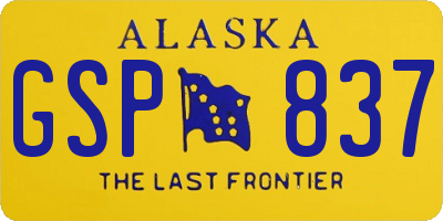 AK license plate GSP837