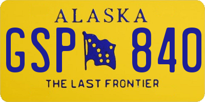 AK license plate GSP840