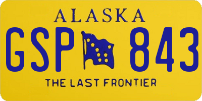 AK license plate GSP843