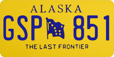 AK license plate GSP851