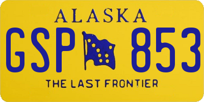 AK license plate GSP853