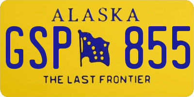 AK license plate GSP855