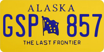 AK license plate GSP857