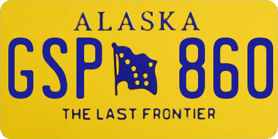 AK license plate GSP860