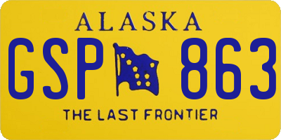 AK license plate GSP863
