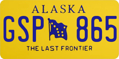 AK license plate GSP865