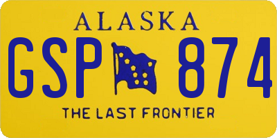 AK license plate GSP874