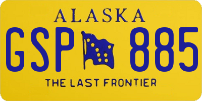 AK license plate GSP885