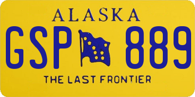 AK license plate GSP889