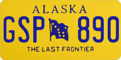 AK license plate GSP890