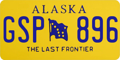 AK license plate GSP896