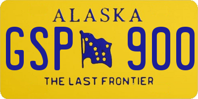 AK license plate GSP900