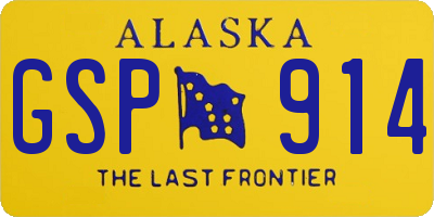 AK license plate GSP914