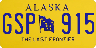 AK license plate GSP915