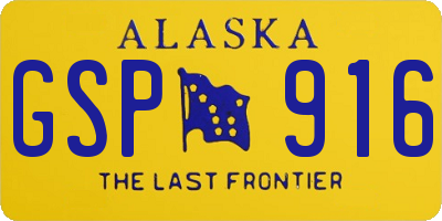 AK license plate GSP916