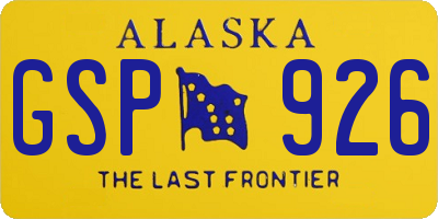 AK license plate GSP926