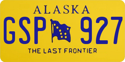 AK license plate GSP927