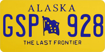 AK license plate GSP928