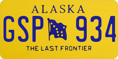 AK license plate GSP934