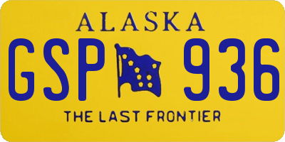 AK license plate GSP936