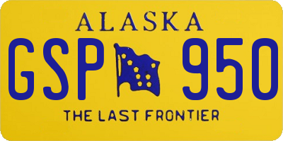 AK license plate GSP950