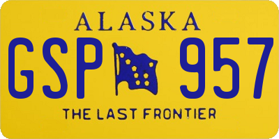 AK license plate GSP957