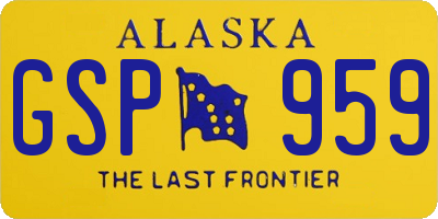 AK license plate GSP959