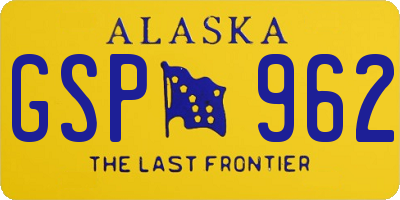 AK license plate GSP962