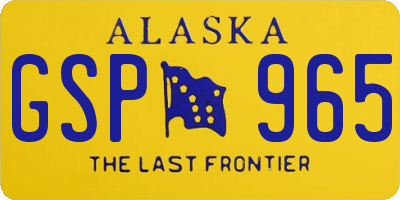 AK license plate GSP965