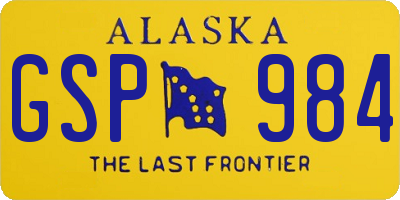 AK license plate GSP984