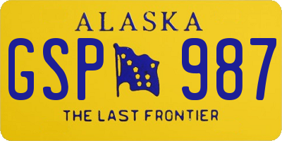 AK license plate GSP987