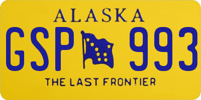 AK license plate GSP993