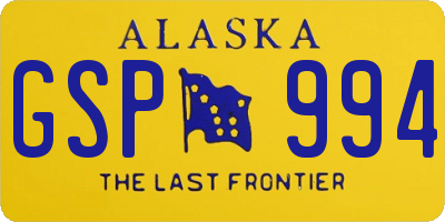 AK license plate GSP994