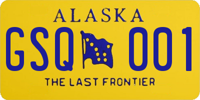 AK license plate GSQ001