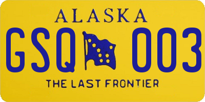 AK license plate GSQ003