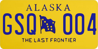AK license plate GSQ004